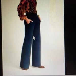 Navy blue ponte knit trouser 8 R wide leg